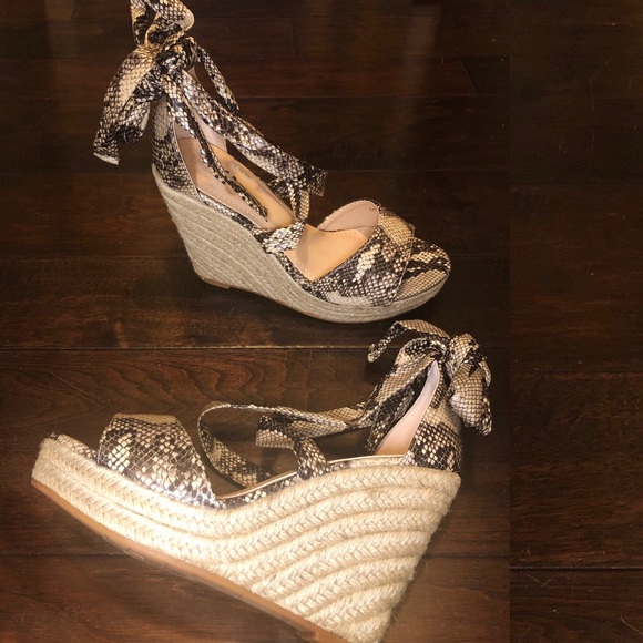 Shoes - ‼️PRICE IS FIRM‼️Snakeskin espadrilles wedge heels